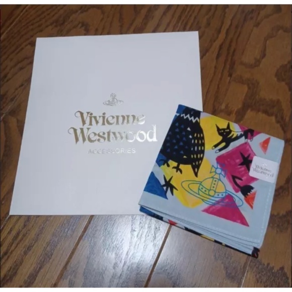 Vivienne Westwood Accessories - New Vivienne Westwood Cotton Handkerchief Scarf Bandana Set Colorful Animals Orb